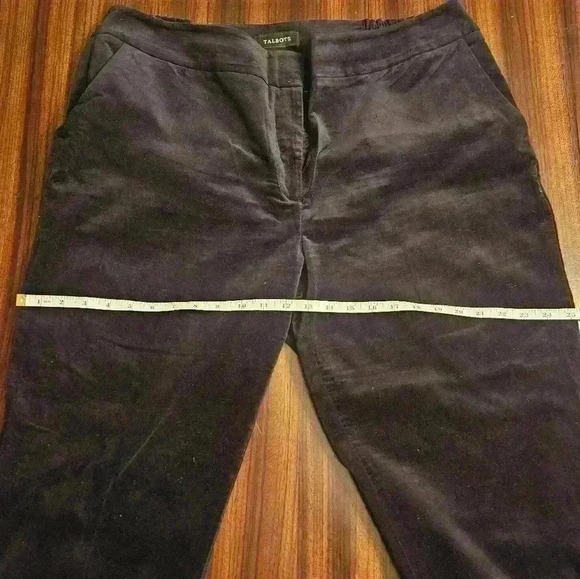 Talbots Hampshire Black Velveteen Flat Front Straight Leg Ankle Pants Plus 18W - Picture 10 of 15